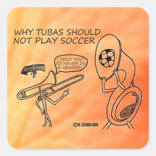 Tubas Play Soccer Square Sticker