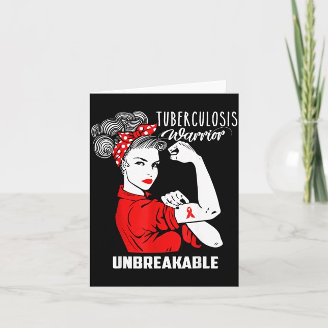 Tuberculosis Warrior Unbreakable Shirt Awareness Card (Front)