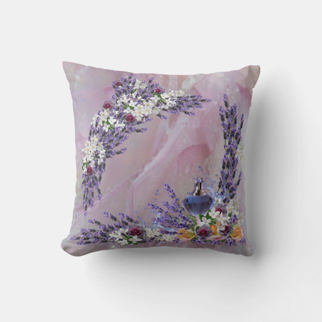Tuberose & Lavender Blooms Cushion (Front)