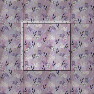 Tuberose & Lavender Blooms on Rose petals Fabric
