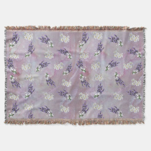Tuberose & Lavender Blooms on Rose petals Throw Blanket