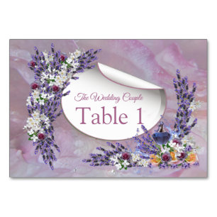 Tuberose & Lavender Blooms Table Number