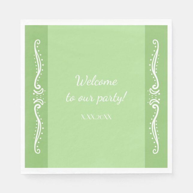 Tuberose Leaves Personalized Party Paper Napk Napkin (Front)