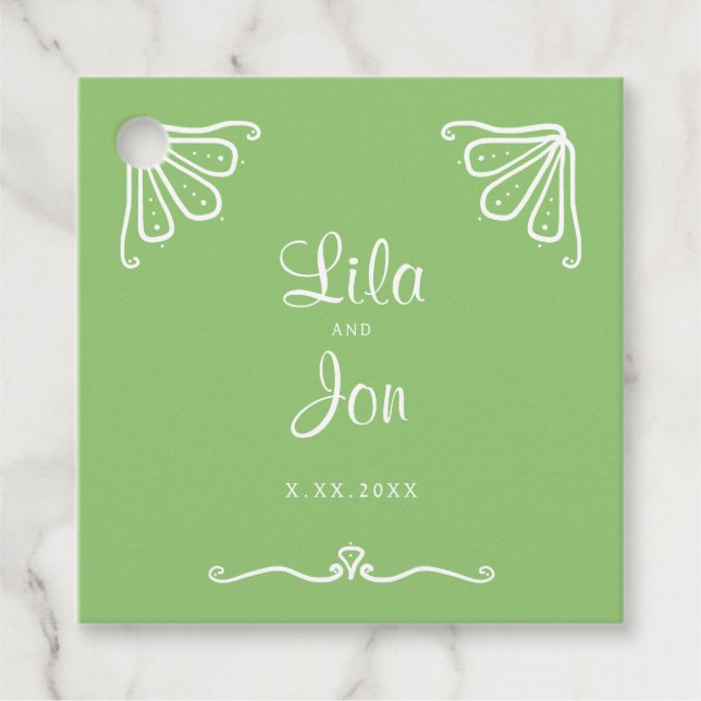 Tuberose Personalized  Wedding Favor Tags (Front)