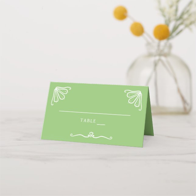 Tuberose Personalized Wedding Folded Table  Place Card (Front)