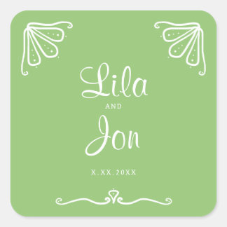 Tuberose Personalized Wedding Stickers