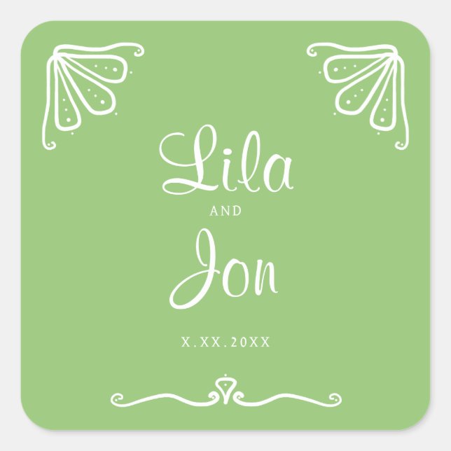 Tuberose Personalized Wedding Stickers (Front)