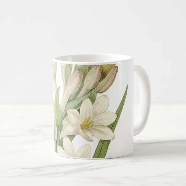 tuberose(Tuberosa sp.) by Redouté Coffee Mug (Front Right)