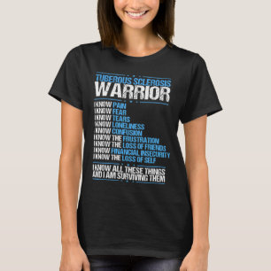 Tuberous Sclerosis Awareness know Pain Blue Ribbon T-Shirt