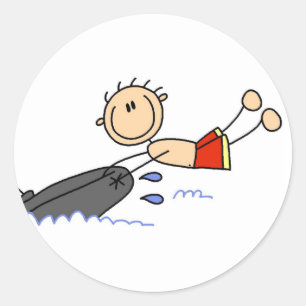 Tubing Stick Figure Classic Round Sticker