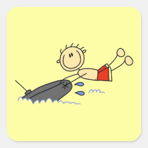 Tubing Stick Figure Square Sticker
