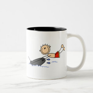Tubing Stick Figure Two-Tone Coffee Mug
