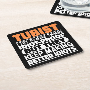 Tubist I Try To Make Things Funny Sayings Musician Square Paper Coaster