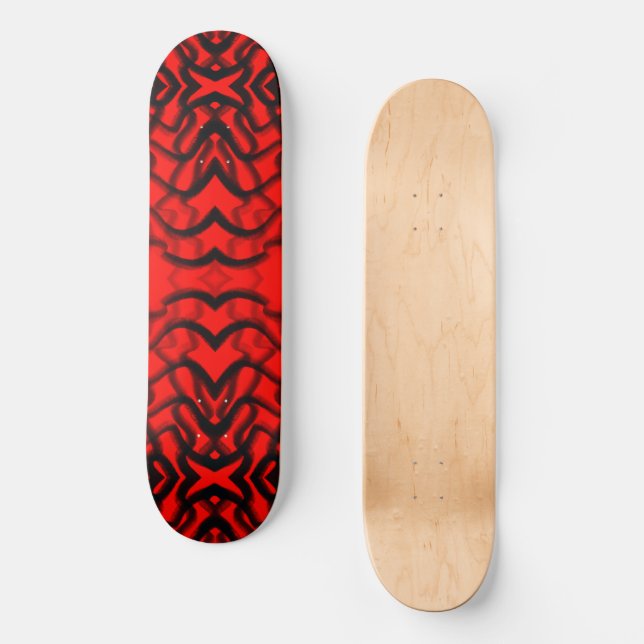 Tubular Black And Red Piping  Skateboard (Front)