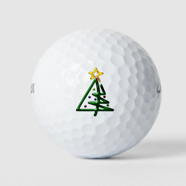 Tubular Chrome Christmas Tree Golf Balls (Front)