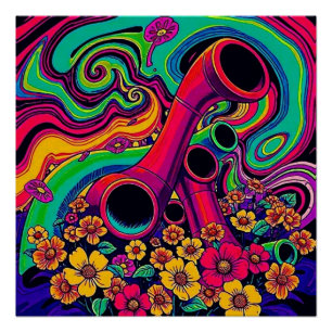 Tubular Floral 3 Poster