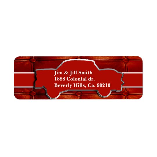 Tuck N Roll Muscle Car Monogram Return Address Label