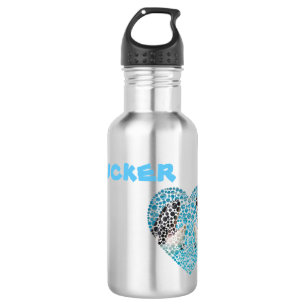 Tucker Name With Orcas, Water Bottle