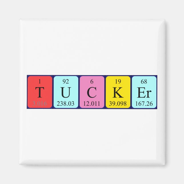 Tucker periodic table name magnet (Front)