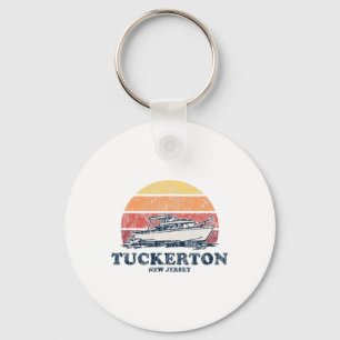 Tuckerton Nj Vintage Boating 70s Retro Boat Design Key Ring