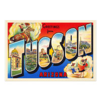 Tucson Arizona AZ Vintage Large Letter Postcard 1