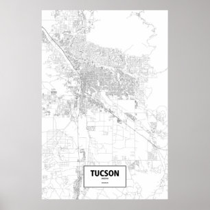 Tucson, Arizona (black on white) Poster