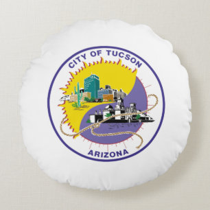 Tucson (Arizona) City flag Round Cushion