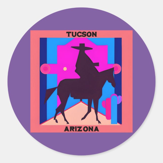 Tucson, Arizona Classic Round Sticker (Front)