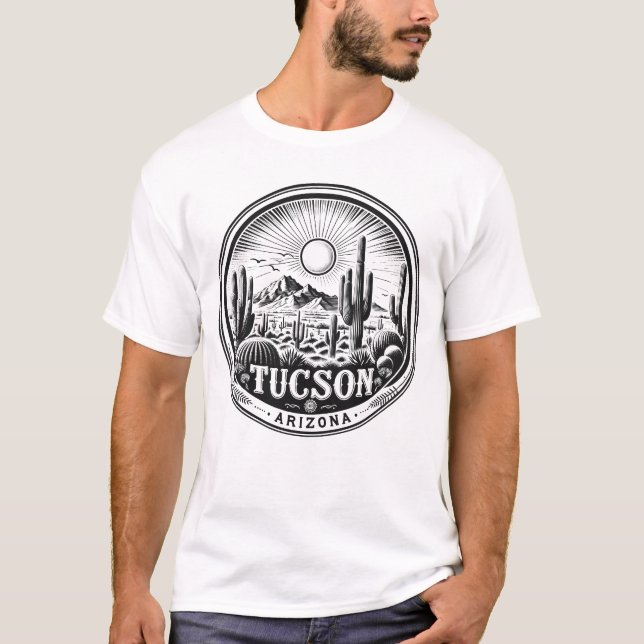 Tucson Arizona Desert Cactus Plants Adventure T-Shirt (Front)
