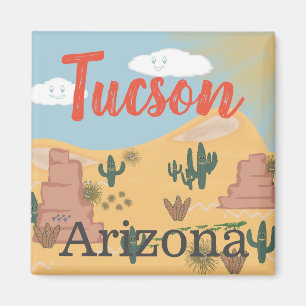 Tucson Arizona Desert Illustration Magnet