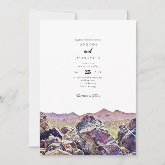 Tucson Arizona Desert Wedding Invitation (Front)