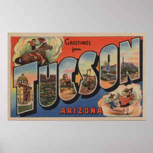 Tucson, Arizona - Large Letter Scenes Poster