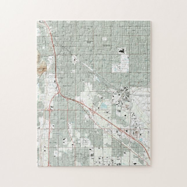 Tucson Arizona Map (1992) Jigsaw Puzzle (Vertical)