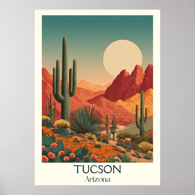 Tucson Arizona Retro Travel Poster | Vintage Style (Front)