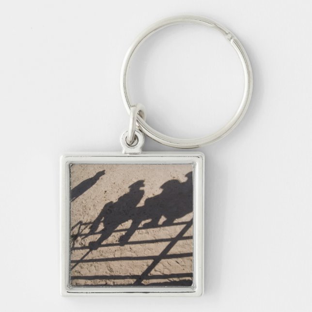 Tucson, Arizona: Shadows of Rodeo competitors Key Ring (Front)