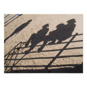 Tucson, Arizona: Shadows of Rodeo competitors Photo Print