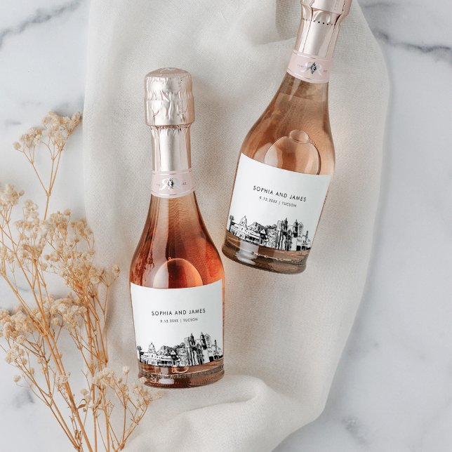 Tucson Arizona Skyline Mini Sparkling Wine Label (Creator Uploaded)