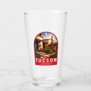 Tucson Arizona Travel Art Emblem Glass