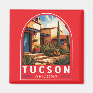 Tucson Arizona Travel Art Emblem Magnet