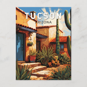 Tucson Arizona Travel Art Vintage Postcard