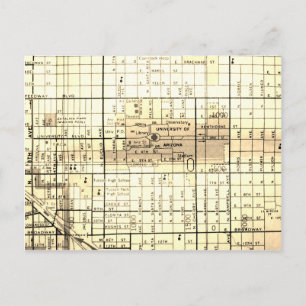 Tucson, AZ Vintage Map Postcard