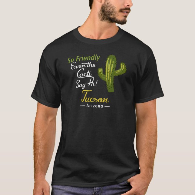 Tucson Cactus Funny Retro T-Shirt (Front)