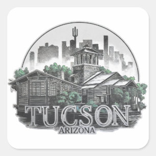 Tucson City Arizona USA Square Sticker
