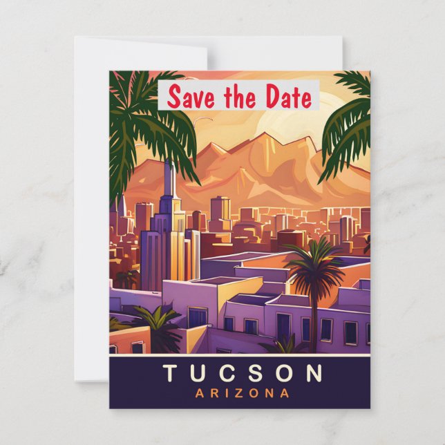Tucson Mission Desert Sunset wedding Invitation (Front)