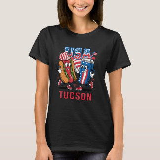 Tucson USA Hot Dog and Soda Cartoon T-Shirt