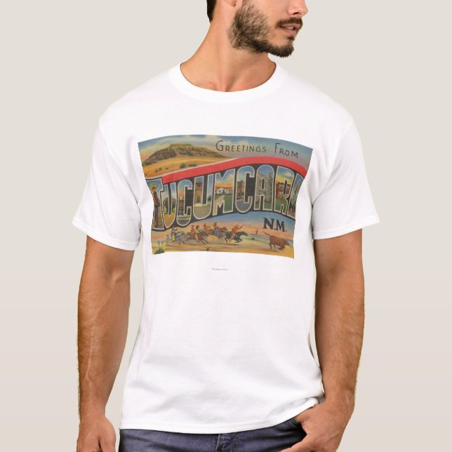 Tucumcari, New Mexico - Large Letter Scenes T-Shirt (Front)