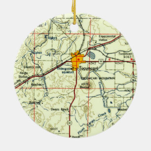 Tucumcari NM Topo Map Ceramic Ornament