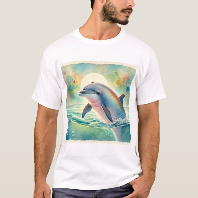 Tucuxi dolphin in the river 130924AREF115 - Waterc T-Shirt (Front)