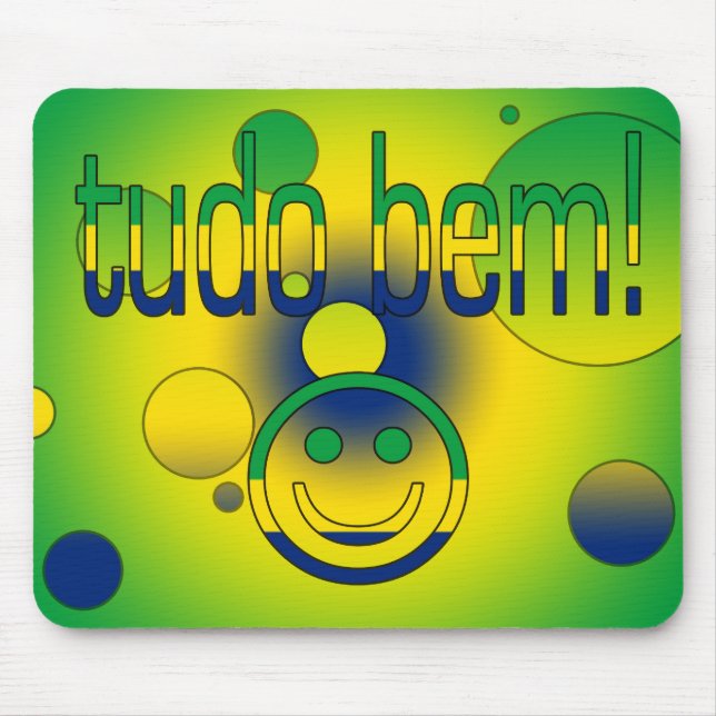 Tudo Bem! Brazil Flag Colours Pop Art Mouse Pad (Front)