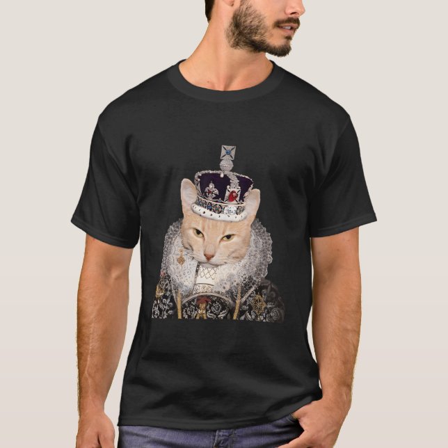 Tudor Cat With Crown T-Shirt (Front)